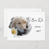 Carte Postale *~* AP61 Can We Talk - Lab Retriever Flower (Devant / Derrière)