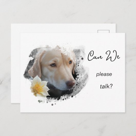 Carte Postale *~* AP61 Can We Talk - Lab Retriever Flower (Devant / Derrière)