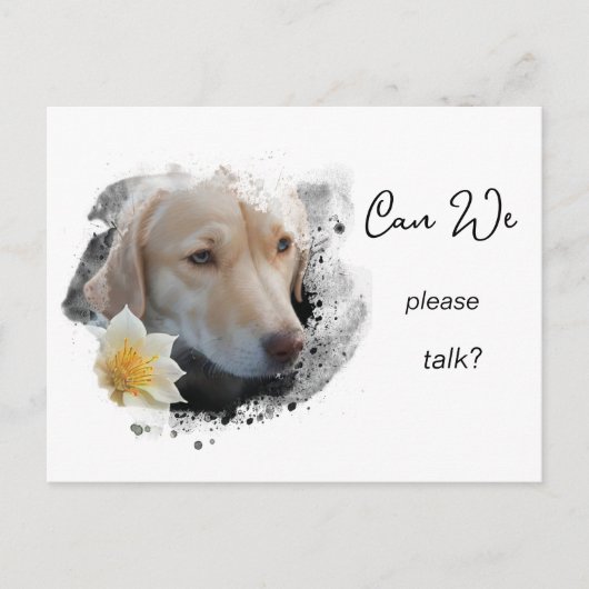 Carte Postale *~* AP61 Can We Talk - Lab Retriever Flower (Devant)