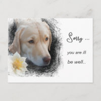 *~ AP61 Cheveux courts tristes Chien Fleur Malade