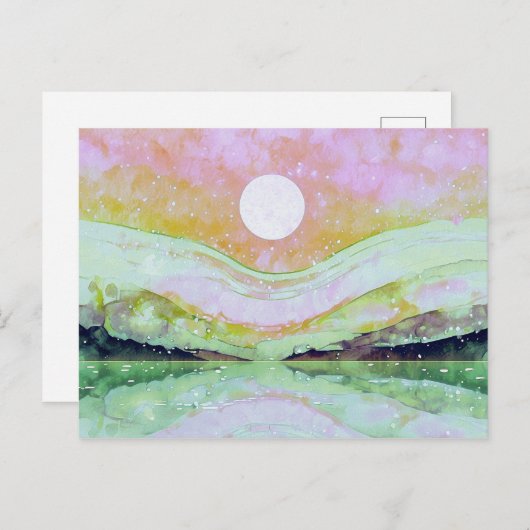 Carte Postale *~* AP67 Pastel Peinture d'Art Abstrait Nature (Devant / Derrière)