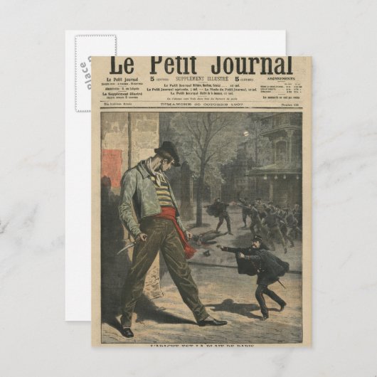 Carte Postale Apache est une nuisance pour Paris (Devant / Derrière)