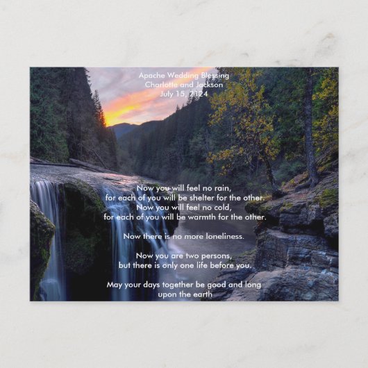 Carte Postale Apache Mariage Blessing River (Devant)