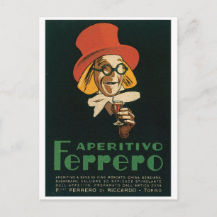 Carte Postale Aperitivo Ferrero Torino Italie Vintage italien