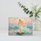 Carte Postale Aphrodite Rising from Seashell at the Ocean Shore (Debout devant)