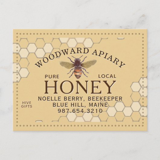 Carte Postale Apiary Honeycomb abeille jaune (Devant)