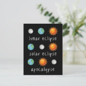 Carte Postale Apocalypse drôle d'éclipse lunaire solaire (Debout devant)