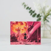 Carte Postale apocalypse rose espace femme blonde (Debout devant)