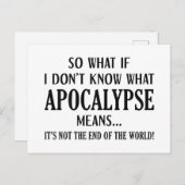 Carte Postale Apocalypse Signification (Devant / Derrière)
