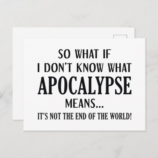 Carte Postale Apocalypse Signification (Devant / Derrière)