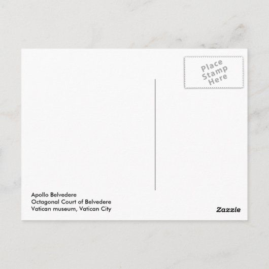 Carte Postale Apollo Belvedere (Dos)