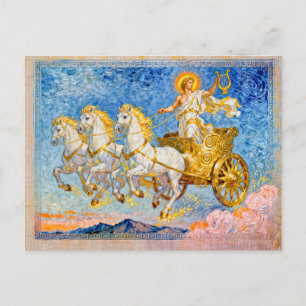 Carte Postale Apollon dans le Char du Soleil tenant une Harpe d'