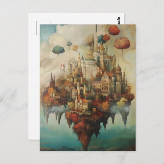 Carte Postale Apophenic Air Castle - Surreal Imaginaire Fine Art (Devant / Derrière)