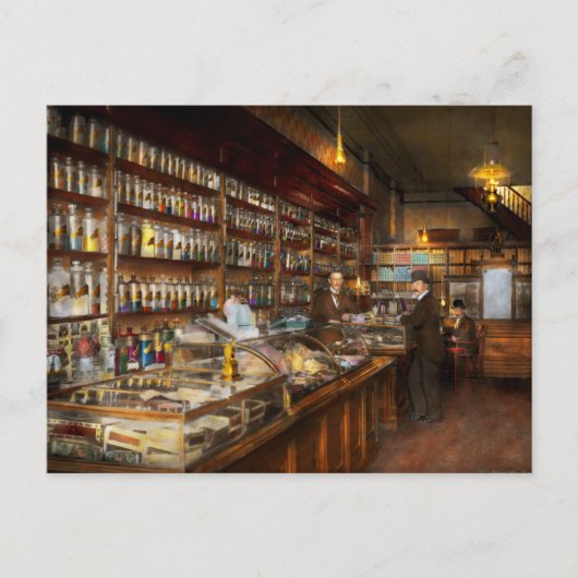 Carte Postale Apothecaire - Visite de la chimiste 1913 (Devant)