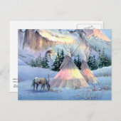 Carte Postale APPALOOSA HORSE TIPI CAMP par SHARON SHARPE (Devant / Derrière)