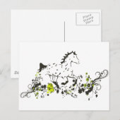 Carte Postale Appaloosa léopard avec impression florale (Devant / Derrière)