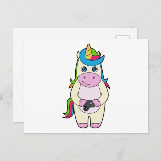 Carte Postale Appareil photo Licorne (Devant / Derrière)