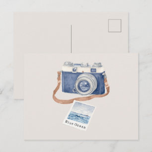 Carte Postale Appareil Photo Océan Bleu