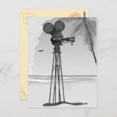 Carte Postale Appareil photo vintage cinéma ancien. (Devant / Derrière)