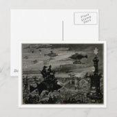 Carte Postale Appareil volant au-dessus de Paris (Devant / Derrière)