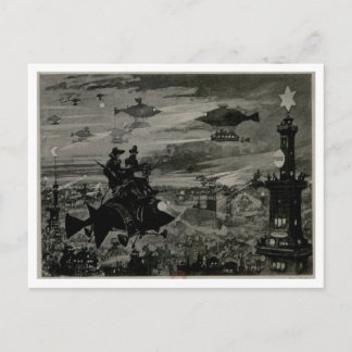 Carte Postale Appareil volant au-dessus de Paris