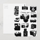 Carte Postale appareils photos caméras vintage (Devant / Derrière)