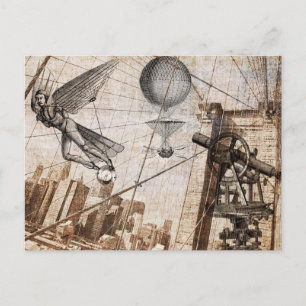 Carte Postale apparitions de steampunk sur le pont Brooklyn