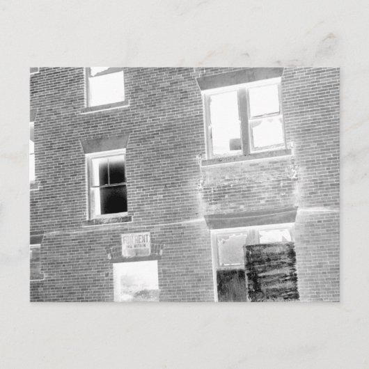 Carte Postale Appartement abandonné pour le loyer - négatif (Devant)