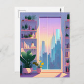 Carte Postale Appartement Lover plante, poste (Devant / Derrière)