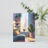 Carte Postale Appartement Lover plante, poste (Debout devant)