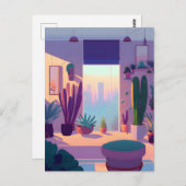 Carte Postale Appartement Lover plante, poste (Devant / Derrière)