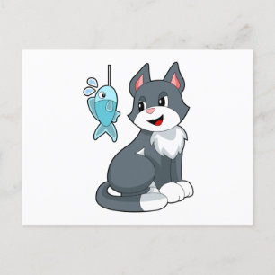 Carte Postale Appât pour chat poisson