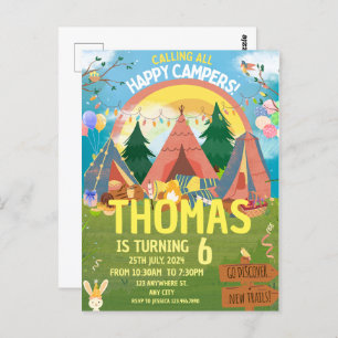 Carte Postale Appel à tous les heureux Campers Camping