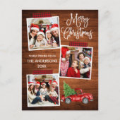 Carte Postale Appel de calligraphie à carreaux ruban de bricolag (Devant)