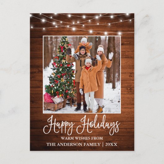 Carte Postale Appel de la calligraphie amusante Rustique Bois Lu (Devant)