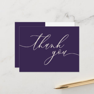 Carte Postale Appel de remerciement Violet Minuit Calligraphie