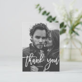 Carte Postale Appel de script amusant Photo de mariage Merci I (Debout devant)