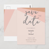 Carte Postale Appel de script Mariage Moderne Enregistrer la dat (Devant / Derrière)