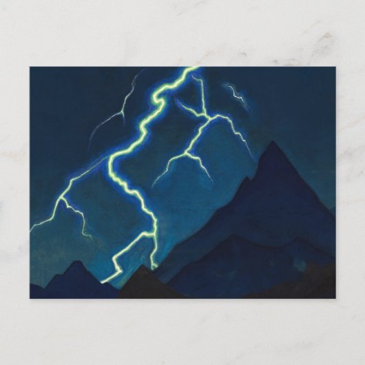 Carte Postale Appel du Ciel, Éclair par Nicholas Roerich (Devant)