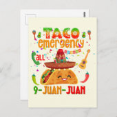 Carte Postale Appel d'urgence Taco 9 JUAN JUAN Cinco de Mayo (Devant / Derrière)