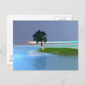 Carte Postale Appel tropical - Palm Tree sur l'île (Devant / Derrière)