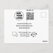Carte Postale Appeler le texte du service clientèle whatsapp Cod (Dos)