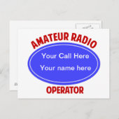 Carte Postale appeler QSL (Devant / Derrière)