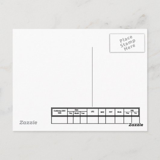 Carte Postale appeler QSL (Dos)