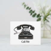 Carte Postale Appelez-moi téléphone à l'ancienne mode (Debout devant)