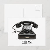 Carte Postale Appelez-moi téléphone à l'ancienne mode (Devant / Derrière)