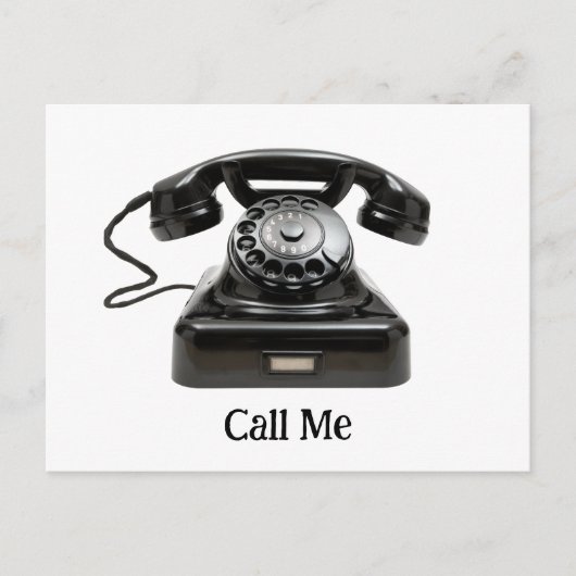 Carte Postale Appelez-moi téléphone à l'ancienne mode (Devant)