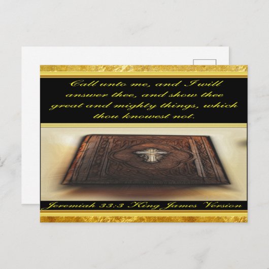 Carte Postale Appelle-moi, et je répondrai à Jérémie 33:3 (Devant / Derrière)