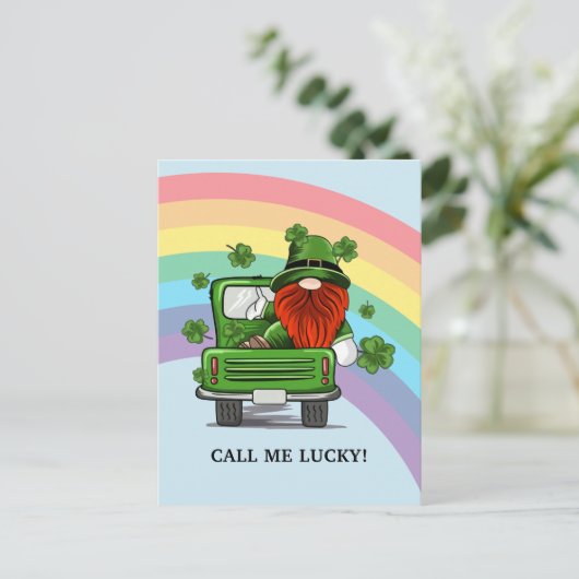 Carte Postale Appelle-moi Lucky Irish Gnome (Debout devant)