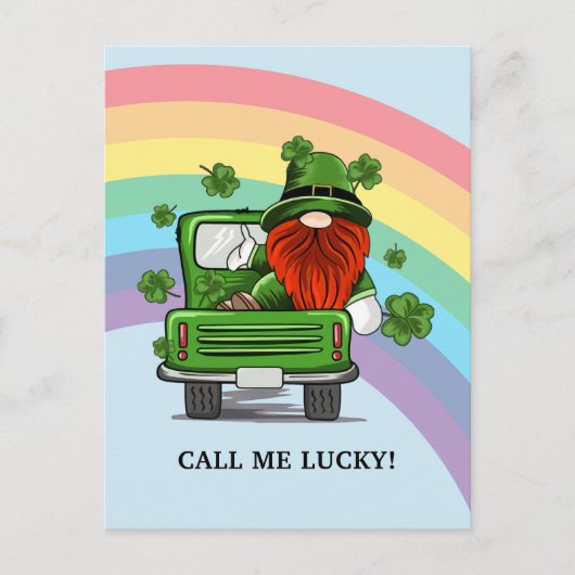 Carte Postale Appelle-moi Lucky Irish Gnome (Devant)